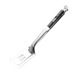 Jrsoul He Anti-Scald Serrated Spatula Tongs 13.5-inch Multi-Functional Stainless Steel Cooking Tongs, suitable for flipping steaks, fish, bread, burgers, barbecue, pancakes, pies, and pizza. (Black)