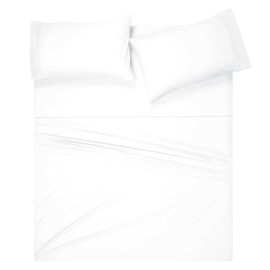 GLAMBURG Cotton Rich Queen Sheet Set - 4 Piece Deep Pocket Bedding Sets Queen with Marrowing - Ultra Soft, Wrinkle Resistant, Quick Dry, Easy Care Queen Sheets - White
