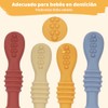 8PCS Juego Cucharas Masticables de Silicona, con Protuberancias para Dentición,