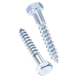 TA-VIGOR 25Pcs Coach Screws, M8 x 50mm Hex Head Lag Bolts, Carbon Steel Zinc Plated Sleeper Concrete Wood Screw Hexagon Lag Full Thread Self-Tapping Bolts for Outdoor Use in Decking, Fencing