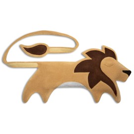 LESCHI Heat Cushion - 10 Chamber Grain Cushion for Tying - Animal Lion Beige - Cuddly Grain Cushion with Organic Wheat - Ideal as a Heat Dispenser in Winter and for the Stomach Back Lower Abdomen