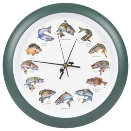 Mark Feldstein Splashing Gamefish Hourly Fishing Sounds Wall/Desk Clock, 13 Inch