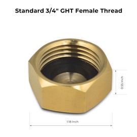 VANCOCO Garden Hose End Caps 4 Pack, 3/4" Female Brass Garden Hose Cap with Washers for Outdoor Faucet Hose Bib