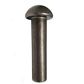 5/8" Diameter X 2-1/2" Long Solid Steel Round Head Rivet, Plain Finish - Pack of 5 LBS - Approximately 15 Pieces.