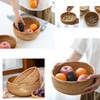 Sumnacon Set of 3 Round Rattan Fruit Baskets Serving Bread