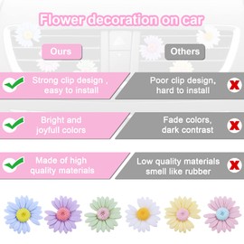 ShawFly 6 PCS Beautiful Daisy Sunflower Flower Car Vent Clip Cute Car Interior Decoration Accessories(Sunflower)