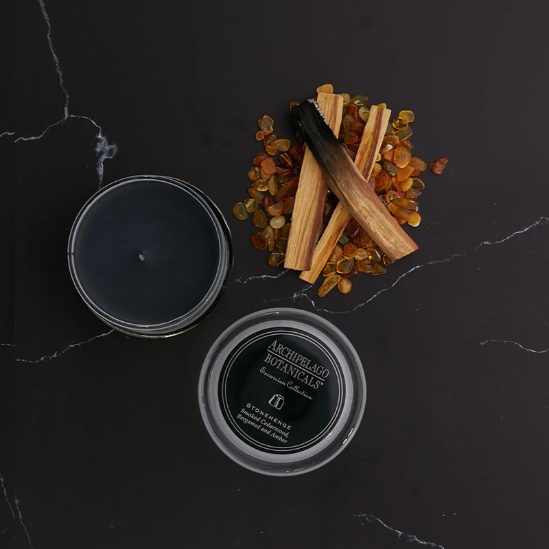 Archipelago Botanicals Stonehenge Glass Jar Candle, Cedarwood, Citrus Bergamot and