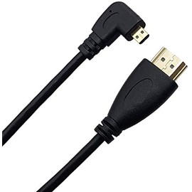LiKuCo Micro HDMI to Standard HDMI Coiled Cable 4k Right Angled Coiled Micro HDMI to HDMI Core, Extreme Slim/Thin Stretch Spiral Cable for 1080P, 4K, 3D