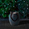 Glitzhome Indoor Outdoor Ceramic Jar Water Fountain with LED Light,
