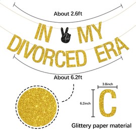 In My Divorced Era Banner, Officially Divorved, Bye Felicia, Divorce Party Decorations Supplies, Newly Single Decor Gold Glitter