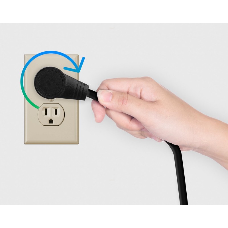 Maximm Monitor Computer Power Cord 3 Ft Flat Plug 360°