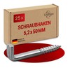 LouMaxx Screw Hooks 5.2 x 50 mm – Set of