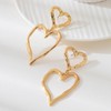 Gold Big Heart Earrings for Women,Y2k Large Heart Dangle Drop