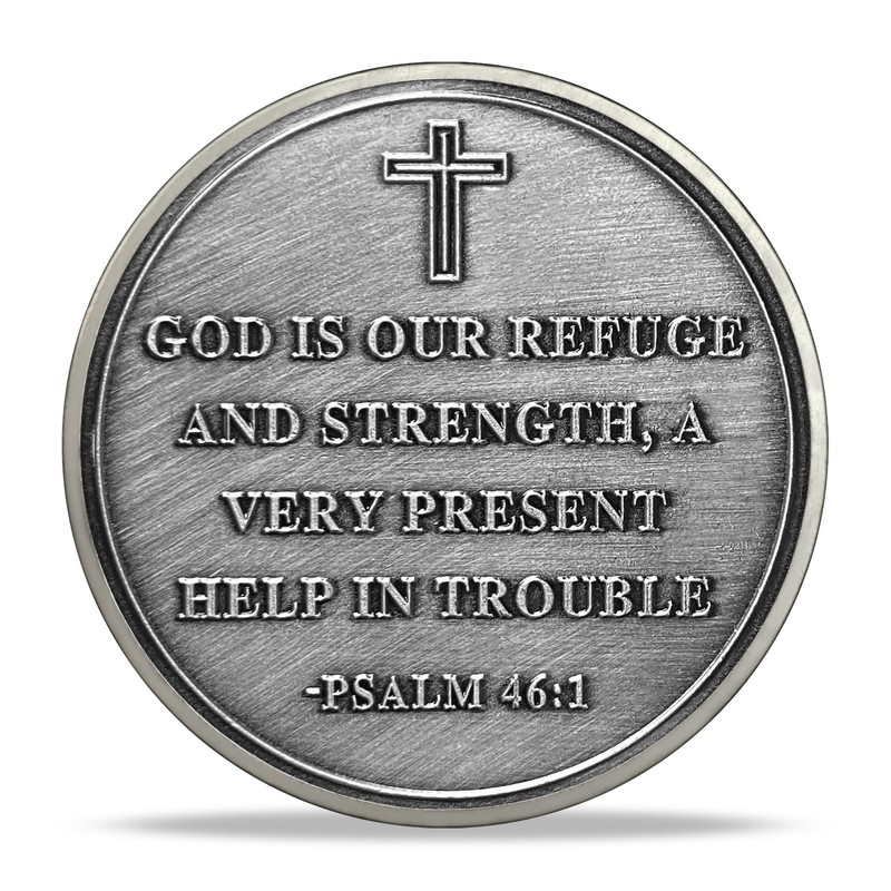 RYUKENLM Jesus Christian Challenge Coin-Empowerment Religious Token - Psalm 46:1