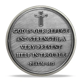 RYUKENLM Jesus Christian Challenge Coin-Empowerment Religious Token - Psalm 46:1 Bible Verse Coin - Inspirational Christian Gift for Men and Women