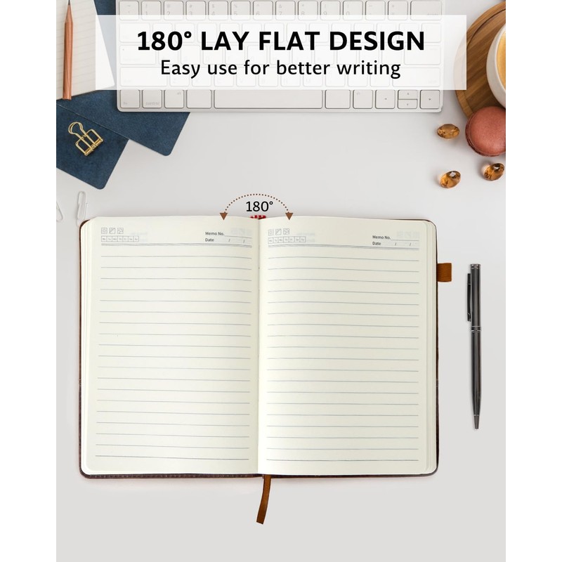 HULIPARK Leather Notebook Journal with Pen, A5 Lined Hardcover Notebook