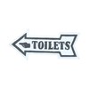 Toilet Arrow Loo Cast Iron Sign Plaque Door Wall Fence