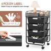 SYKIARIOL 4-Drawer Rolling Storage Cart with Mesh Top,Black