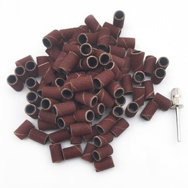 Sanding Bands for Nail Drill, 240 Grit Fine Nail Sanding Bands, 100pcs with 1pcs 3/32'' Mandrels Bits, Nails File for Manicure Pedicure