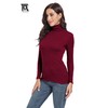 TAIPOVE Ribbed Turtleneck Shirts for Women Cotton Knit Turtle Neck