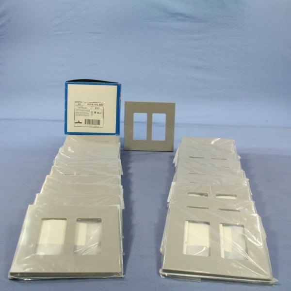 Leviton SJ262-SGY Gray 2-Gang Midway Decora Screwless Wallplate Gfci Cover