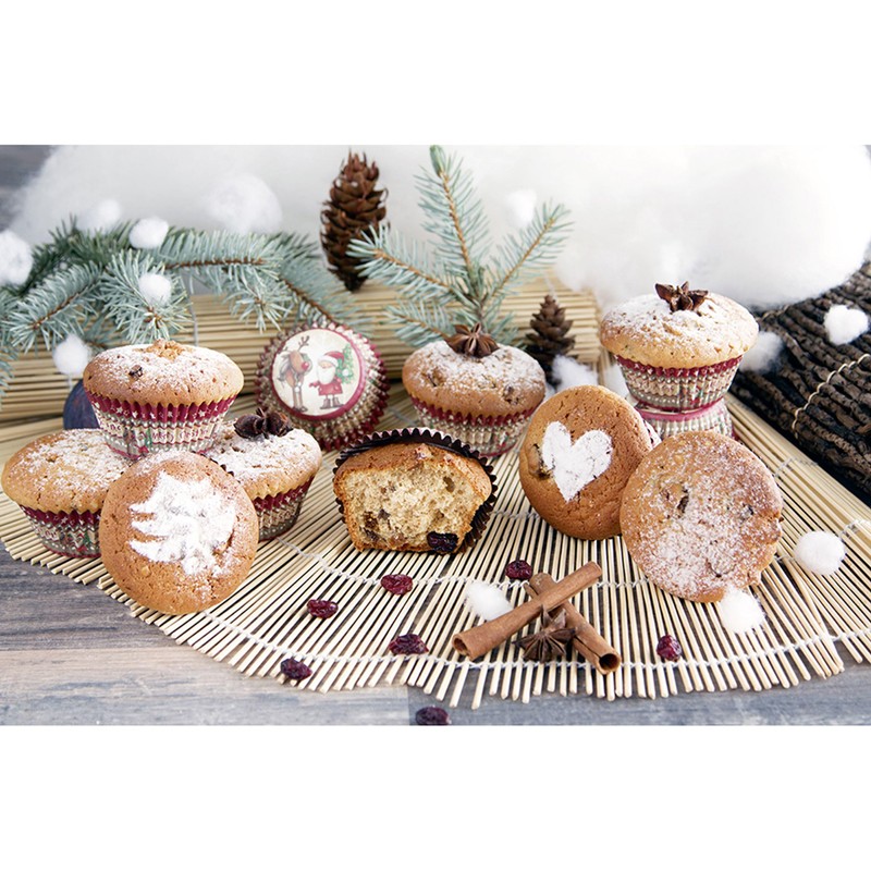 Staedter 50 Piece Merry Christmas Paper Baking Tray, Aluminum Coated,