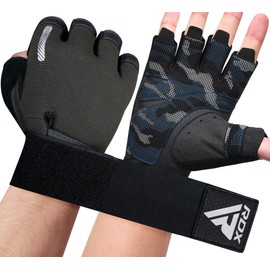 RDX Weight Lifting Gloves, Additional Stretchable Long Wrist Support, Full Palm Grip, Men Women Fitness HIIT Workout, Bodybuilding Powerlifting Strength Training Cycling Exercise Home Equipment