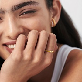 ZOERAY Gold Initial Rings for Women 14K Gold Plated Cute Stackable Letter Ring for Women Dainty Thin Capital Alphabet Pinky knuckle Stacking Rings Initial jewelry Gifts Size 6-10