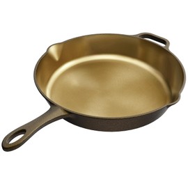 iLiving Seasoned Modern Heirloom Mirror Polished Cast Iron Skillet Pan 12" (2.0" Wall Height/2.7 L)