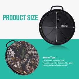 ZAIXIA 5 Gallon Bucket Seat, 360-Degree Swivel Seat Foam Cushion Bucket Seat Lid with Waterproof Cover for Dove Duck Hunting, Fishing, Baseball, Gardening and Camping