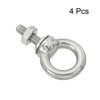 sourcing map M3 1/8"x0.35" Stainless Steel Eye Bolts Threaded Screw