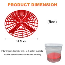 SHMZK Car Wash Bucket Inserts, Auto Detail Grit Gaurd Bucket Filter Helps Remove Dirt Debris, Dirt Guard Insert Wash Filter Fits 12 Inch Diameter Bucket or 3-5 Gallon Bucket (Red)