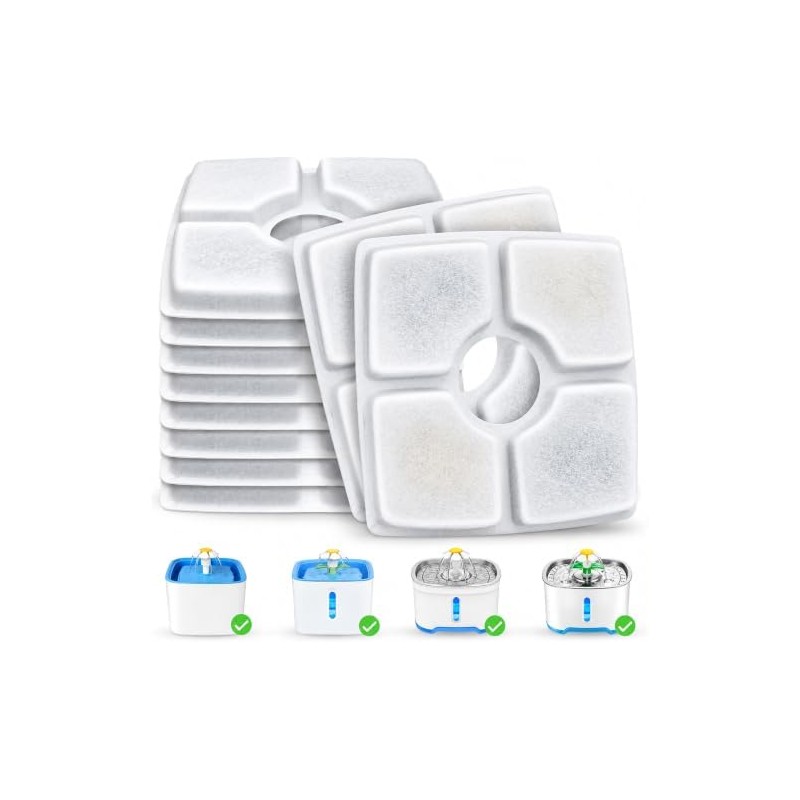10 Pcs Filtros para Fuentes para Gatos Cuadrada de 84