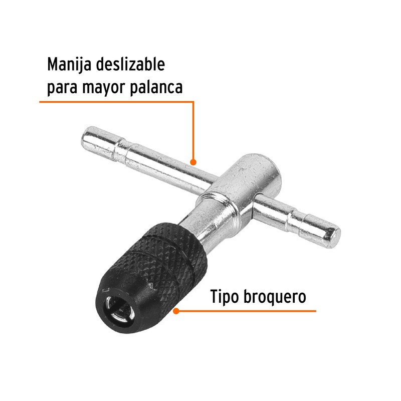 Truper MAN-T-3/16, Maneral en T para machuelo 3/16"