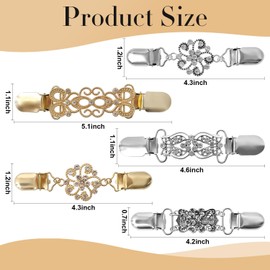 ZESION Multi Color Vintage Shirt Clips Dress Cinch Clips Cape Sweater Cardigan Shawl Clips Cloak Clips for Women Clips - 5Pc