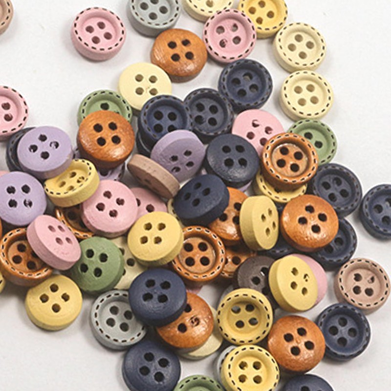 SUQ 100 Pieces Mixed Buttons, Colourful Buttons, 100 Pieces Buttons