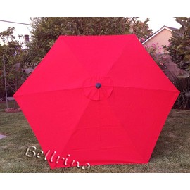 BELLRINO DECOR Replacement Sunset RED Strong & Thick Umbrella Canopy for 9ft 6 Ribs Sunset Red (Canopy Only)