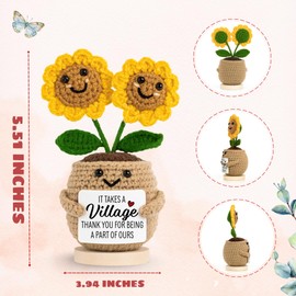 Lucagift Thank You Gifts for Women, Boss, Coworkers, Manager, Teacher, Nurse, Mom - Teacher Appreciation Gifts - It Takes A Village Thank You Appreciation Toy Figure Collectible Doll Crochet