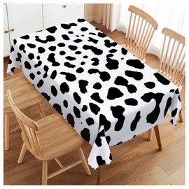 Walmsco Tablecloth Black White Dot Print Decor For Dining Room Kitchen Rectangular Table Cover 132 * 178cm