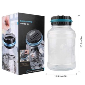 Vegena Gigital, Automatic Coin Counter Money Box with LCD Display, Coin Counter, Coin Bank, Digital Coin Counting, Large Capacity for Adults (Euro)