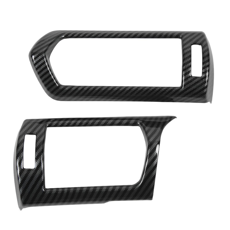 2pcs Air Conditioner Vent Outlet Trim Cover Carbon Fiber Interior