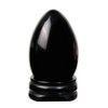 dssmboom Polished Black Obsidian Crystal Egg with Stone Stand, Healing
