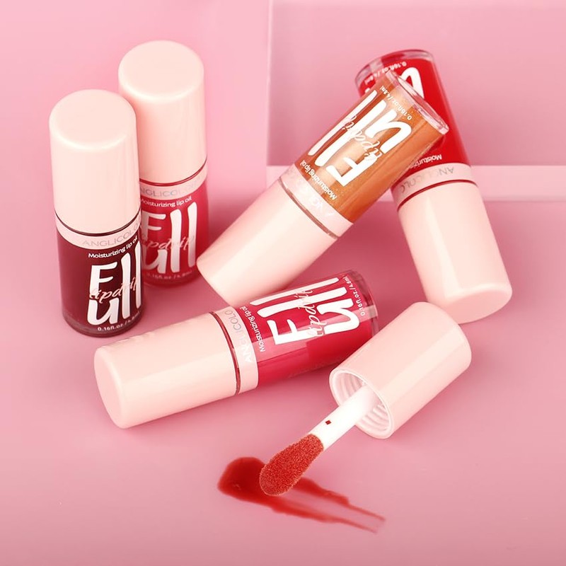 Anglicolor 2PC Lip Glow Oil Hydrating 6 Colors, Moisturizing &