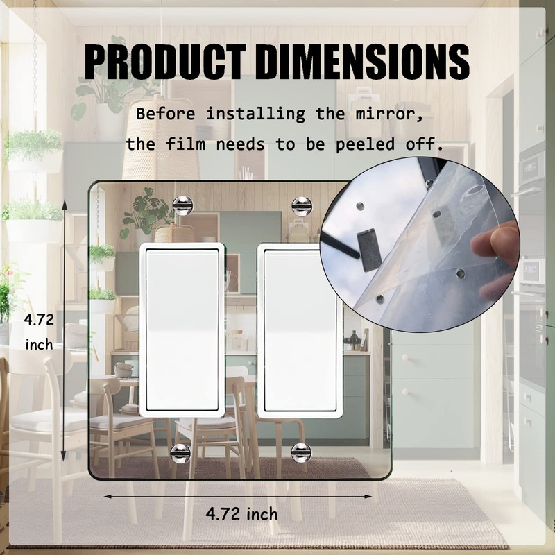 1 Pcs Mirror Light Switch Wall Plate Plates Decorative Electrical