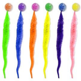 WELANE Interactive Cat Toy, 6 PCS Cat Worm Ball Toy for Indoor and Ourdoor Cats (6 Colors)