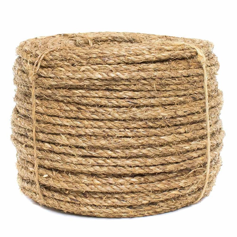 Twisted Manila Hemp Rope (3/8 Inch x 25 Feet) -
