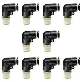 Beduan BPL Push to Connect Air Fittings Male Elbow 6mm Tube OD x 1/4" NPT Thread (Pack of 10)