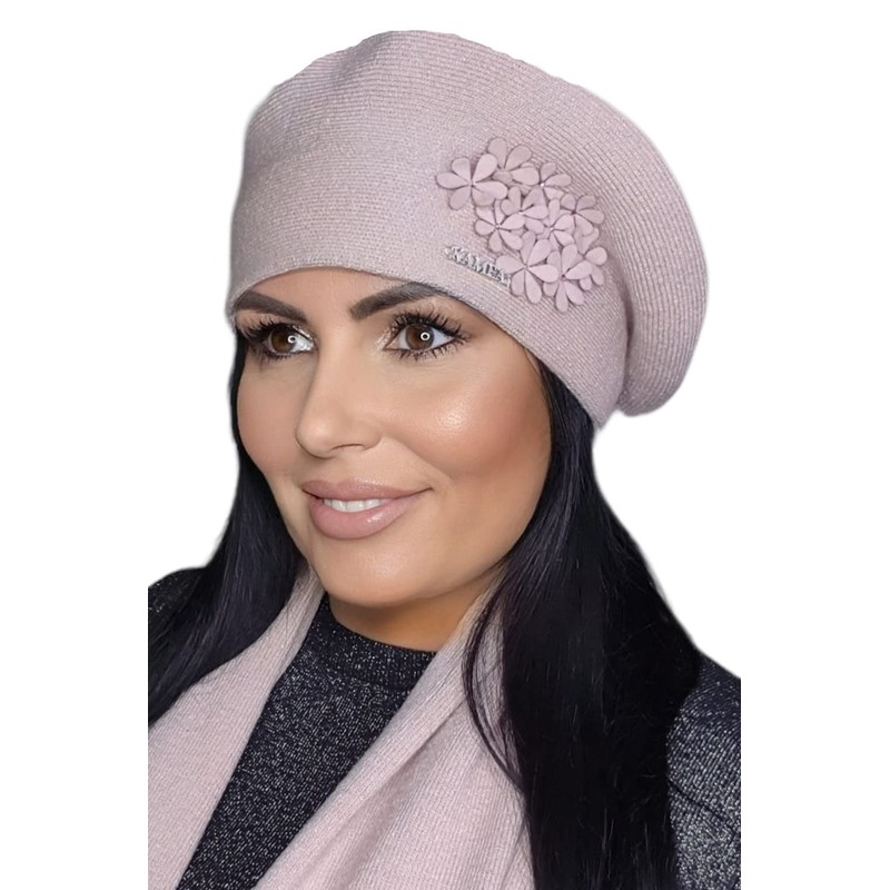 Kamea Feba Women's Beret Winter Warm Classic Headwear, pink