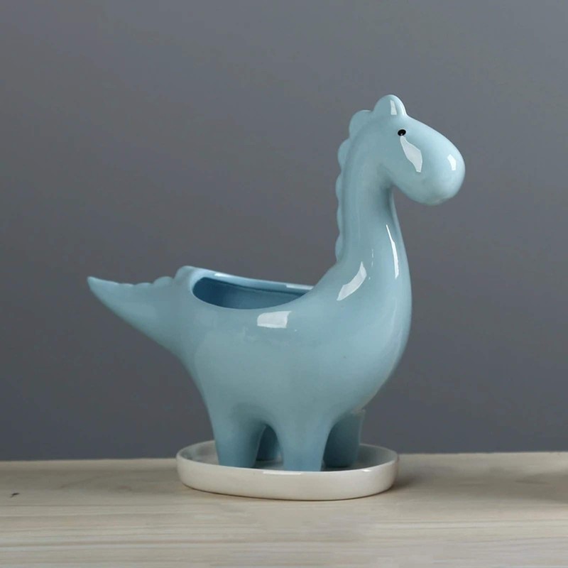 QUINTRA Flower Pots Dinosaur Flower Pot Decoration Ceramic Desktop Creative