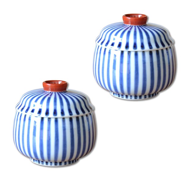 Chawanmushi Cups with Lids Set of 2 Japanese Chawan Mushi